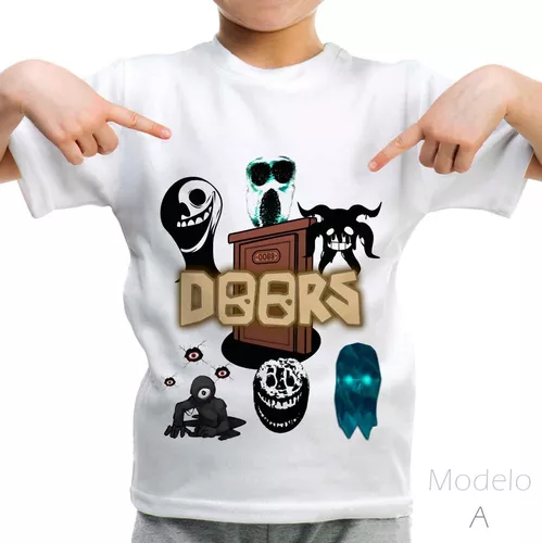 Camiseta Doors Figure Seek Rush Jogo Roblox Infantil Adulto