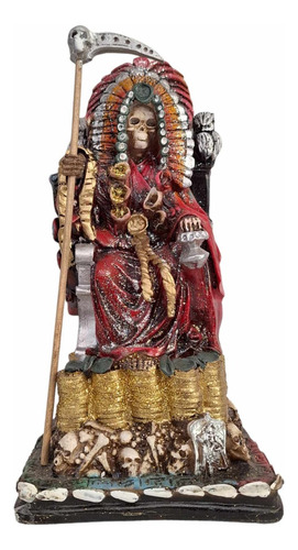 Figura De La Santa Muerte Azteca Preparada 32 Cm Resina 