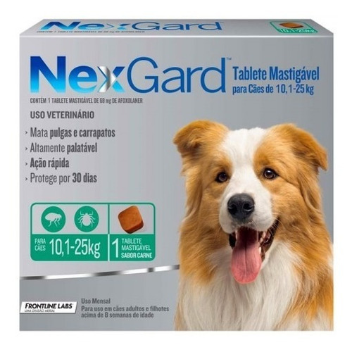 Pastilla Antipulgas Y Garrapatas Nexgard Perros 10 A 25 Kg