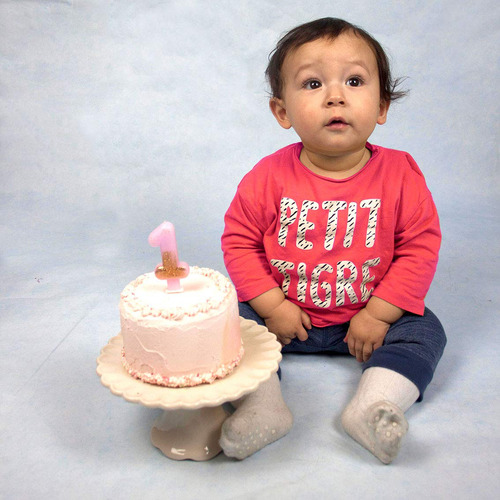 Vela Rosa Número 1 De Cake Topper Talking Tables Con Brillo