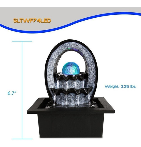 Serenelife Electric Fuente De Agua Decoración W/iluminaci