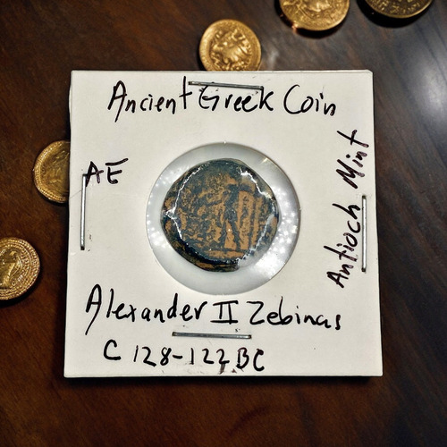 Moneda Antigua Griega Alexander Ii Zebinas C. 128-122 Ac (Usado)