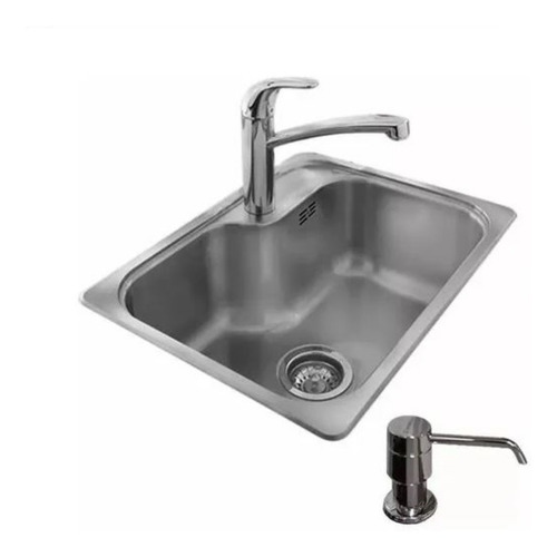 Imagen 5 de 10 de Combo Bacha Cocina Johnson Luxor Mini Si55 + Dosificador Off