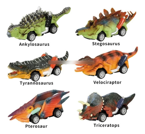 Carros Dinosaurios 6unid