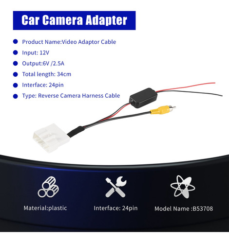 Adaptador De Cámara De Coche De 24 Pines, Cable, Cámara De M