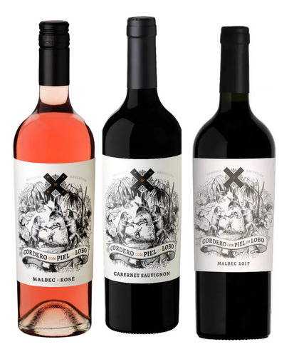 Pack Cordero Con Piel De Lobo Malbec Cab Sauvignon Rose 3u