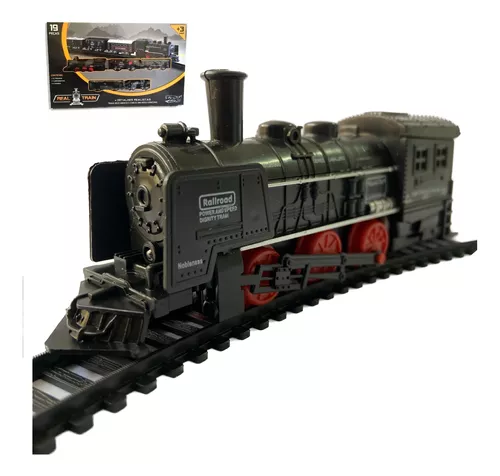 Trem de Brinquedo com Trilhos Elétrico Ferrorama Locomotiva com Luz e Som