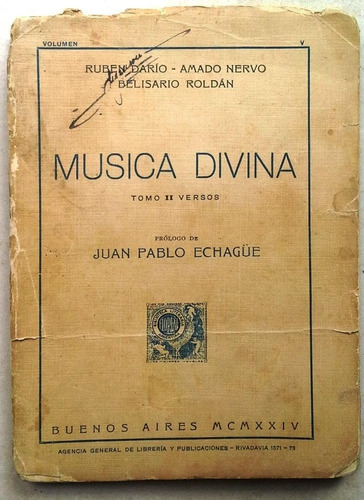 Música Divina T2 J. Echagüe A. Nervo B. Roldán R. Darío 1924