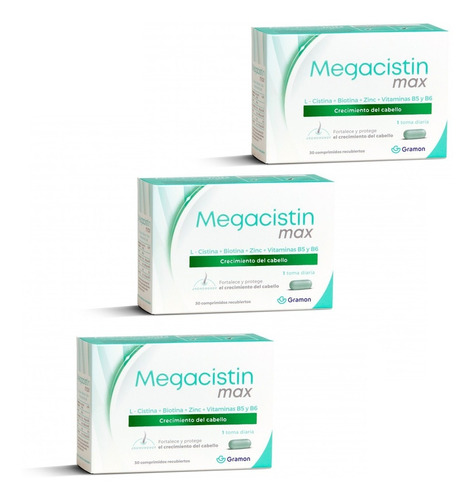 Anticaida Pelo Fortalece Megacistin Max Comprimidos X 3 