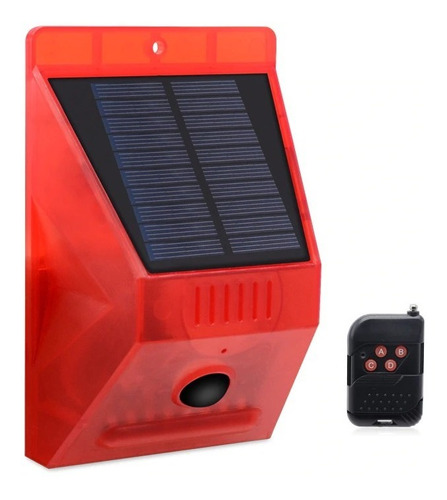 Alarma Sirena Solar C/ Sensor De Movimiento Control Remoto