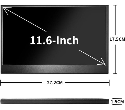 Wanlusiri Mini Monitor De 11,6 Polegadas Tela Raspberry Pi