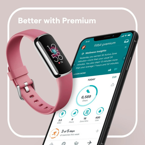 Imagen 8 de 10 de Smartband Fitbit Luxe Smartracker Actividad Física Rosa D2