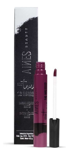 Labial Líquido Aines Beauty Stay True 16 Horas Violeta 4.5 G Acabado Mate