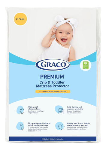 Graco Premium Protector De Colchón Impermeable Para Cuna Y N