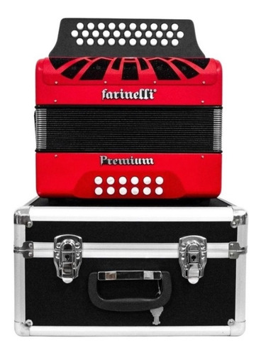 Acordeon Fa Rojo 3 Registros Farinelli Premium 3012frhg Full