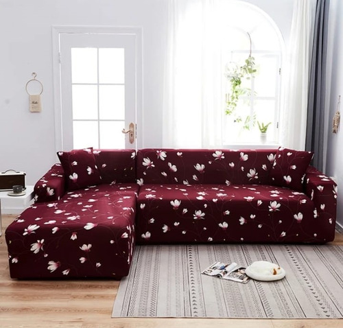 Set De Cubre Sillón Sofá Tipo L 3 Cuerpos Elástico 230x190cm