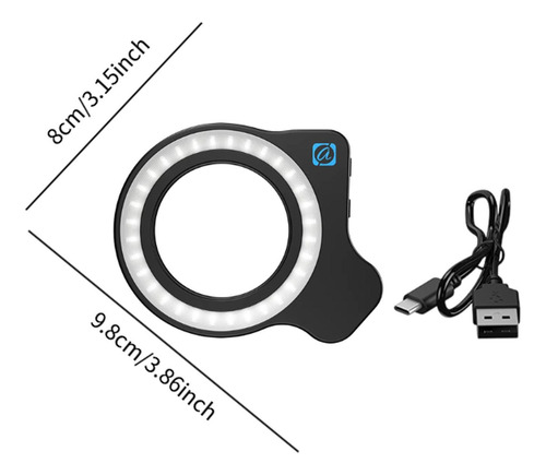 Luz De Clip De Anillo Light Selfie Lámpara Dimmable Clip