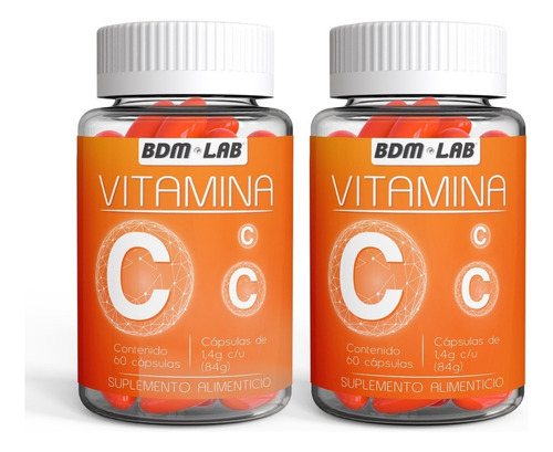 2x1 Vitamina C/ Suplemento Alimenticio/ Bdm Lab Sabor Sin Sabor