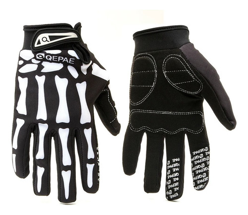 Guantes Integrales, Cálidos, Calaveras, Estampado De Esquele