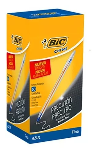 Bolígrafo Bic Cristal Azul Caja 50 Unidades