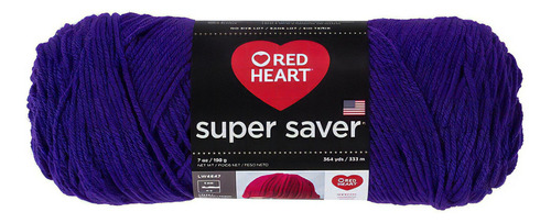 Estambre Acrílico Liso Super Saver Red Heart Coats Color 0356 Amethyst