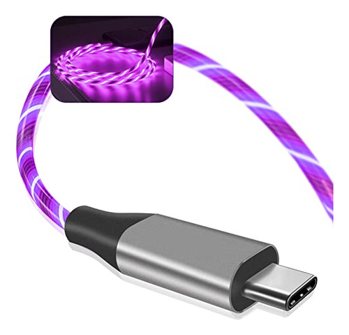 Cable Usb C  Cargador Rápido Con Luz Led De 3 A  Tipo De Cab