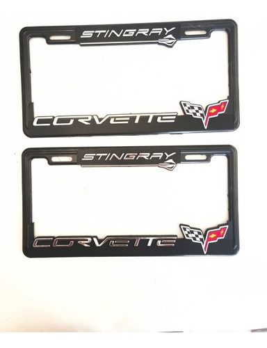 Par Porta Placas Para Autos Chevrolet Corvette