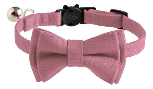 Soku Collar De Seguridad Gato Kawaii Calidad Premium Cosido Color Rosa Mono Tamaño del collar M