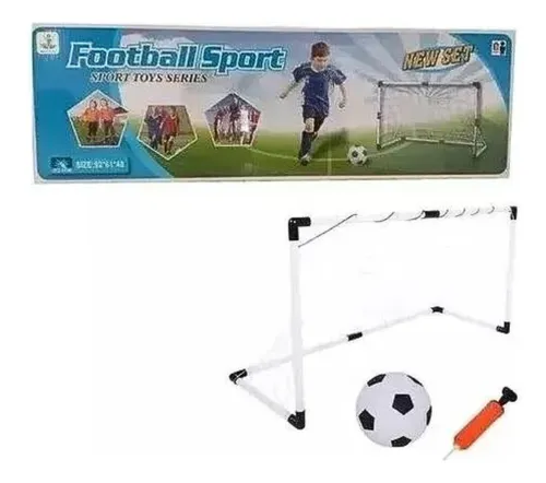 Set Arco Futbol Pelota Inflador Red Infantil Blanco Juego