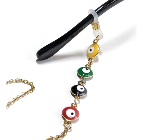 Cadena Correa De Lente Acero Inoxidable Ojo Turco Multicolor