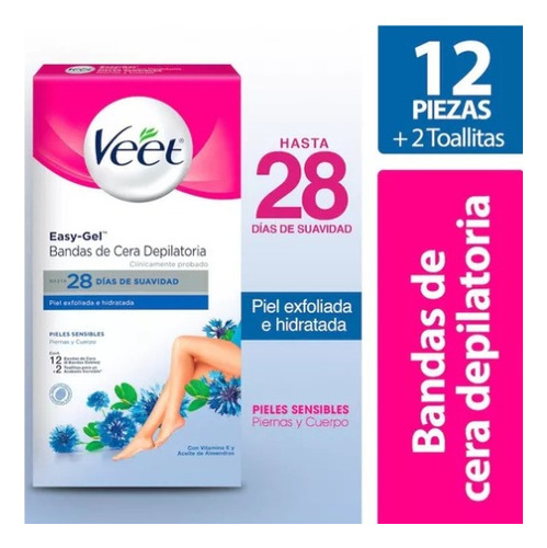 Veet Pure&fresh Banda Depilatoria Piernas Piel Sensible