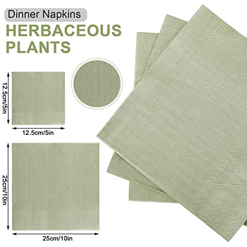 Paquete De 100 Servilletas De Cóctel De 2 Capas Verde ...
