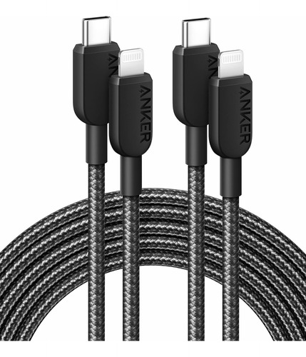 Anker Pack 2 Cables Usb C A Lightning iPhone Mfi Certificado