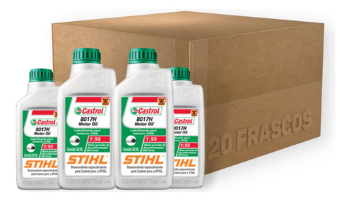 Óleo Stihl Castrol 8017h 500ml Caixa Com 20 Peças Original