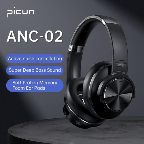 Auriculares Inalámbricos Picun Anc-02 Color Negro