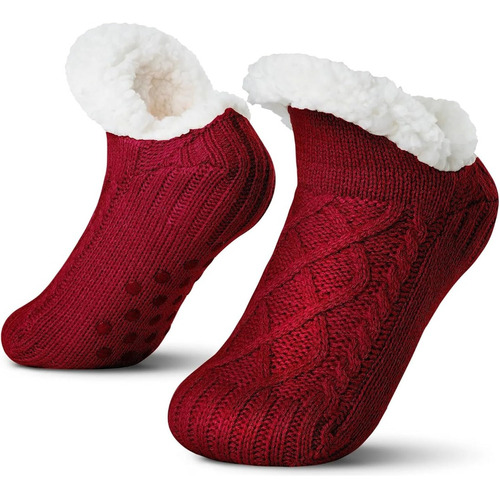 Pantuflas Y Calcetines Cálidos Y Antideslizantes Forro Polar