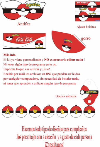 Pokemon Go Kit Imprimible Personalizados Cumpleaños