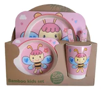 Comprar Set Alimentación Para Niño\u002Fa Bebe Bamboo 5 Pcs