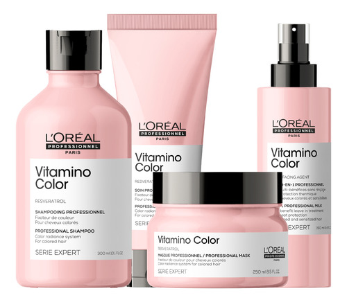 Loreal Kit Vitamino Color Shamp + Acond + Másc + 10 En 1