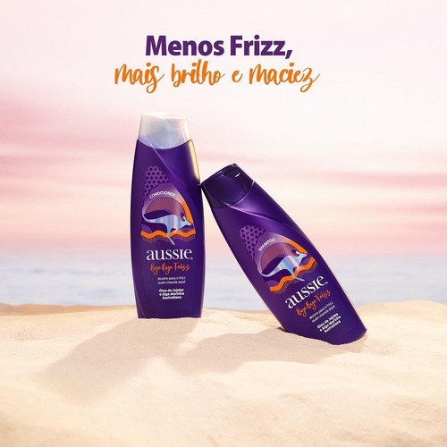 Kit 6 Shampoos Aussie Bye Bye Frizz Maciez E Brilho 180ml