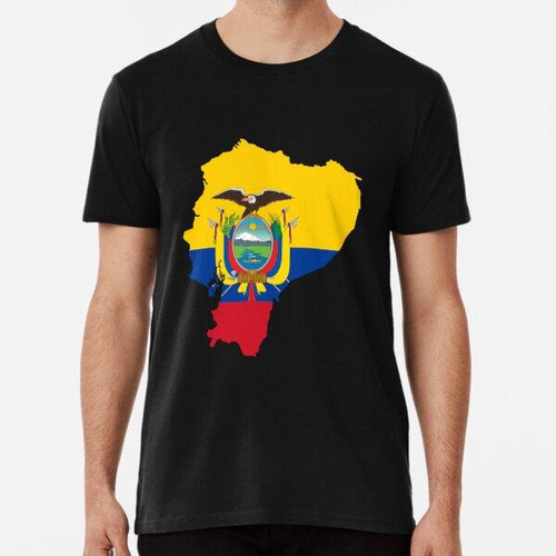 Remera Bandera Del Mapa De Ecuador Algodon Premium