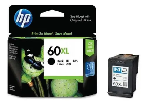 Cartucho De Tinta Hp InkJet 60xl Color Negro De 12 Ml