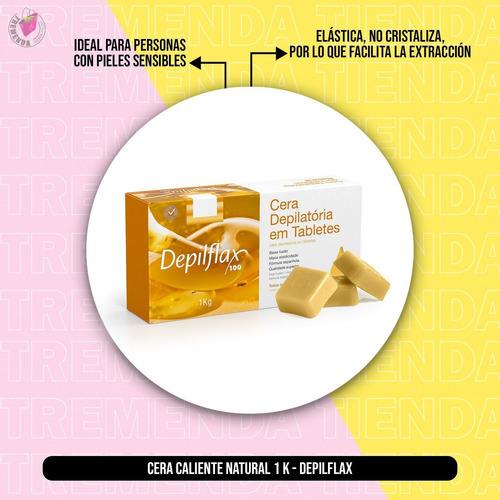 Imagen 2 de 8 de Cera Depilatoria Española Depilflax 1 Kg Natural