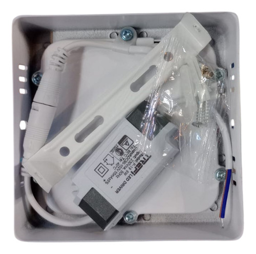 Pack X5 Plafón Led Cuadrado 6w Luz Fría De Aplicar Trefi Blanco