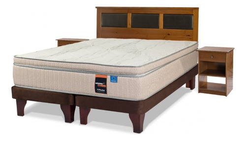 Cama Europea Flex Máximo Cobre 2 Plazas Bd + Muebles Toscana