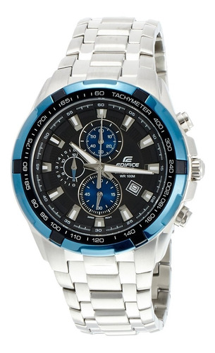 Reloj Casio Ef-539d-1a2  Plateado/azul Para Caballero