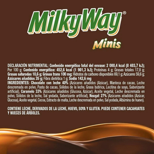 Chocolate Milky Way Minis 10 Botes Con 52 Pzas C/u