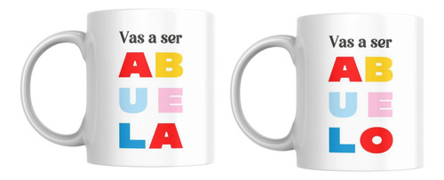 2 Tazas   Vas A Ser Abuela/o  Con Caja Para Regalo