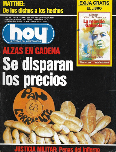 Revista Hoy 376 / 7 Octubre 1984 / Alzas En Cadena