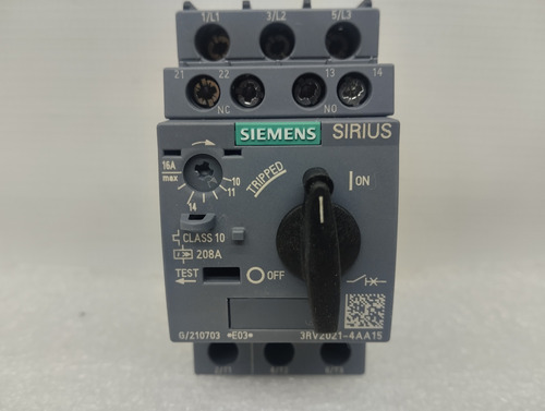 Interruptor Protección Motores Siemens 3rv2021-4aa15 10-16a